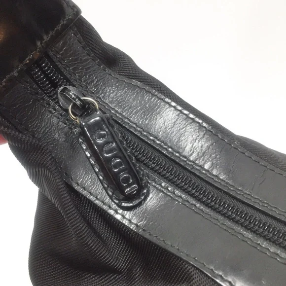 vintage gucci nylon, leather, and bamboo hobo - Picture 5 of 12